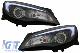 LED DRL Headlights suitable for Opel Astra J (2010-2015) TUBE LIGHT BLACK - HLOPAJ
