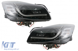 LED DRL Headlights suitable for Opel Insignia (2008-2012) Daytime Running Lights Black