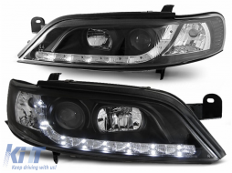 LED DRL Headlights suitable for Opel Vectra B (1999-03.2002) Black - HLOPVBFLB
