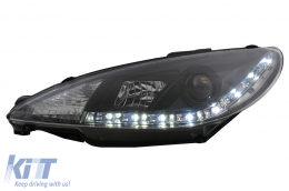 LED DRL Headlights suitable for Peugeot 206 (1998-2002) Black-image-6106058