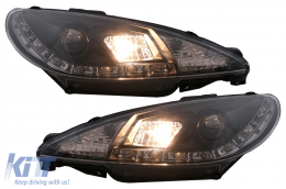 LED DRL Headlights suitable for Peugeot 206 (1998-2002) Black-image-6106062