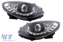 image-77-LED DRL Headlights suitable for Renault TWINGO (2007-2011) Black