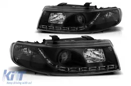 image-2-LED DRL Headlights suitable for Seat Leon Toledo (04.1999-08.2004) Black