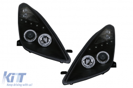 LED DRL Headlights suitable for Toyota Celica T230 (1999-2005) Angel Eyes Black - TLTOCLCT230