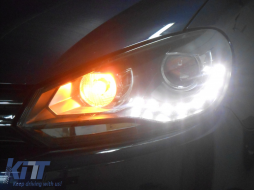 LED DRL Headlights suitable for VW Golf 6 VI (10.2008-2012) Black-image-6075161