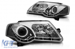 image-44-LED DRL Headlights suitable for VW Passat B6 3C (03.2005-2010) Chrome