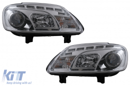 LED DRL Headlights suitable for VW Touran 1T/  Caddy (02.2003-10.2006) Chrome