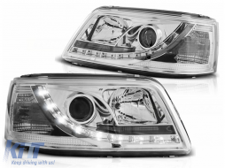 LED DRL Headlights suitable for VW Transporter T5 (04.2003-08.2009) Daylight Chrome - HLVWT5C