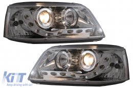 LED DRL Headlights suitable for VW Transporter T5 (04.2003-08.2009) Chrome-image-6100826