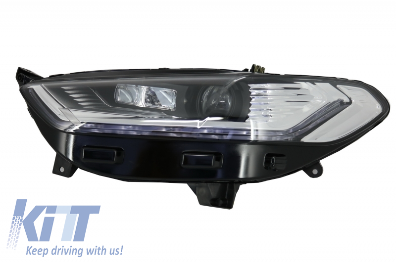 LED DRL Headlights Xenon Look suitable for Ford Mondeo MK5 (2013-2016) Flowing Dynamic Sequential Turning Lights Chrome CarPartsTuning.com