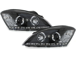 LED DRL Look Headlights suitable for KIA CEE'D (2006-2009) Black - SWKI01GXB