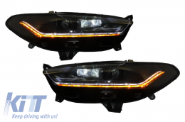 image-1-LED DRL Prednja svijetla prikladna za Ford Mondeo MK5 (2013-2016) Tekuća dinamička sekvencijalna svjetla za skretanje crna