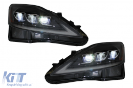 LED DRL Scheinwerfer Dynamisch Blinklicht für LEXUS IS XE20 06-13 Schwarze-image-6047676