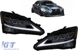 image-23-LED DRL Scheinwerfer Dynamisch Blinklicht für LEXUS IS XE20 06-13 Schwarze