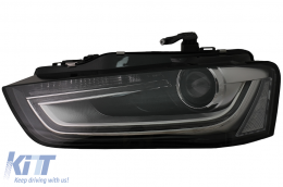 LED DRL Scheinwerfer für AUDI A4 B8.5 Facelift 2012-2015 Schwarz Tagfahrlicht-image-6103245