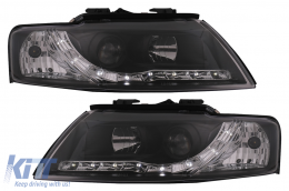 LED DRL Scheinwerfer für Audi A4 Cabriolet B6 8H7 8HE 2002-2006 Schwarz-image-6099112