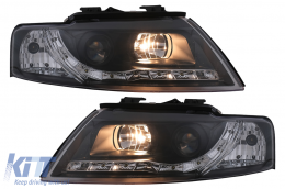 LED DRL Scheinwerfer für Audi A4 Cabriolet B6 8H7 8HE 2002-2006 Schwarz-image-6099115