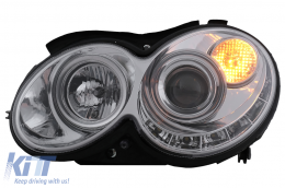 LED DRL Scheinwerfer für Mercedes CLK W209 C209 Coupe A209 Cabrio 2003-2010 Chrom-image-6093974