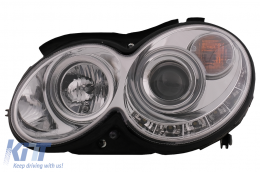 LED DRL Scheinwerfer für Mercedes CLK W209 C209 Coupe A209 Cabrio 2003-2010 Chrom-image-6093977