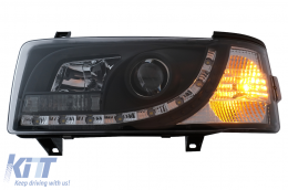 LED DRL Scheinwerfer passend für VW Transporter T4 1990-2003 Schwarz-image-6089216
