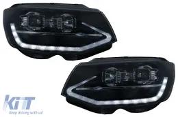 image-24-LED DRL TUBE LIGHT Headlights suitable for VW Transporter T6 (2015-2020) Black Dynamic Sequential Turning Signal