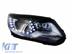 Фарове LED DRL подходящи за VW Tiguan MK I Facelift (2012-2015) OEM Ксенон Дизайн-image-5994643