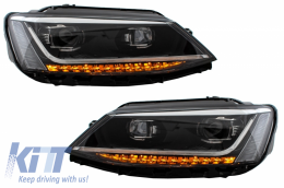 Фарове LED DRL подходящи за VW Jetta Mk6 VI (2011-2017) Динамичен мигачи Ксенон Matrix Дизайн-image-6040752