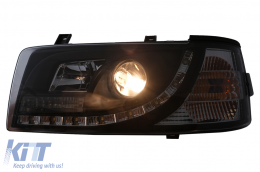 LED DRL Фарове подходящи за VW Transporter T4 (1990-2003) Черен-image-6089222