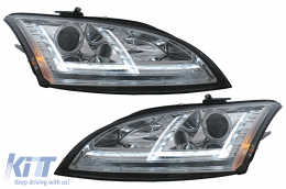 image-60-LED DRL Xenon Headlights suitable for Audi TT 8J (2006-2010) Dynamic Sequential Turning Light Chrome