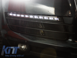 LED DRL дневни светлини подходящи за Audi Q7 4L (2006-2009) Въртящи се светлини Facelift Дизайн-image-5988210