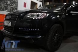LED DRL дневни светлини подходящи за Audi Q7 4L (2006-2009) Въртящи се светлини Facelift Дизайн-image-5988213