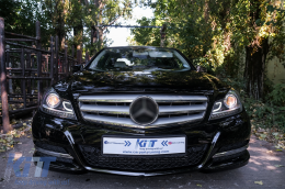 LED DRL Фарове подходящи за Mercedes C-Class W204 S204 C204 Facelift (2011-2014) Черен-image-6086402