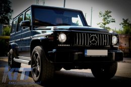 Капаци за фарове с LED DRL дневни светлини подходящи за Mercedes G-Class W463 (1989-up) G65 Дизайн Хром-image-55784