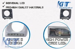Капаци за фарове с LED DRL дневни светлини подходящи за Mercedes G-Class W463 (1989-up) G65 Дизайн Хром-image-56104