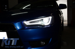 Фарове LED DRL подходящи за MITSUBISHI Lancer (2007-2017) Двоен проектор Динамичен последователен сигнал-image-6009756