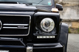 Черен Капаци за фарове LED DRL Хром подходящи за Mercedes G-Class W463 (1989-2012) G65 Дизайн с Фарове Bi-Xenon Look-image-6020062