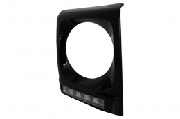 Капаци за фарове LED DRL Хром подходящи за Mercedes G-Class W463 (1989-2012) G65 Дизайн с Черен Фарове Bi-Xenon Look-image-6020070