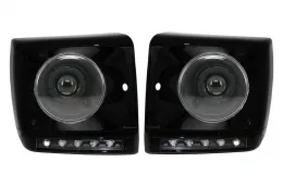 image-4-Черен Капаци за фарове LED DRL подходящи за Mercedes G-Class W463 (1989-2012) G65 Дизайн с Фарове Bi-Xenon