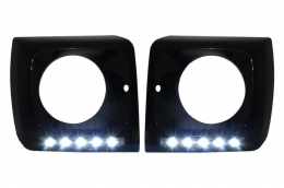 Черен Капаци за фарове LED DRL подходящи за Mercedes G-Class W463 (1989-2012) G65 Дизайн с Фарове Bi-Xenon-image-6020148