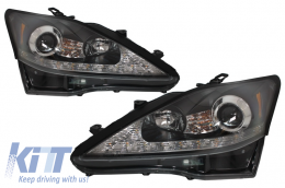 image-79-LED DRL Фарове Динамичен мигач подходящ за LEXUS IS XE20 (2006-2013) Черен Edition