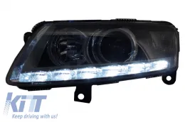 Ксенон Фарове LED DRL подходящи за Audi A6 C6 4F (04.2004-2008) Хром Без AFS-image-6021862