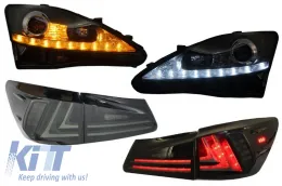 image-29-Сглобяване на LED DRL Фарове Динамичен мигач със Задни светлини Full LED дим подходящ за LEXUS IS XE20 (2006-2013) Facelift XE30 Дизайн