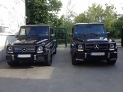 LED DRL Спойлер на Предна Броня , подходящ за Mercedes G-Class W463 (1989-2017) Черен Дизайн-image-6039144