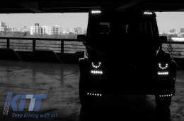 LED DRL Черен дневни светлини подходящи за Mercedes G-Class W463 (1989-2012) G65 Дизайн Черен-image-6045143