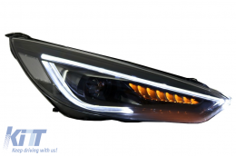 Фарове LED DRL , подходящи за FORD Focus III Mk3 RHD (2015-2017) Bi-Xenon Дизайн Динамичен течащи мигачи Demon Look-image-6070544
