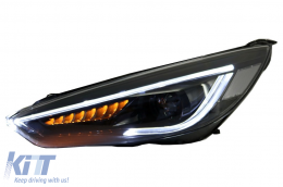 Фарове LED DRL , подходящи за FORD Focus III Mk3 RHD (2015-2017) Bi-Xenon Дизайн Динамичен течащи мигачи Demon Look-image-6070545