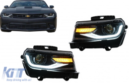 image-37-Фарове LED DRL , подходящи за Chevrolet Camaro Mk5 Facelift (2014-2015) Последователни кехлибарени Динамичен Въртящи се светлини Преобразуване на 2016+ Визия