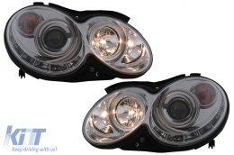 LED DRL Фарове подходящи за Mercedes CLK W209 C209 Купе A209 Кабрио (2003-2010) Хром-image-6093972