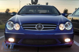LED DRL Фарове подходящи за Mercedes CLK W209 C209 Купе A209 Кабрио (2003-2010) Хром-image-6093985