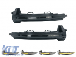 LED dynamic turn signals suitable for side mirrors on Audi A4 B9 sedan, wagon, Allroad after 2015 EU and USA with smoked base, left + right - ABAUML6012123